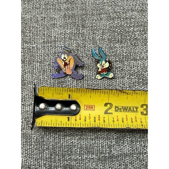Other - 2 Vintage Tiny Toons Pins Tasmanian Devil Taz Buster Bunny Collectible Cartoon